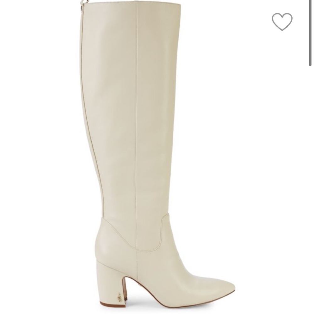 NWOT barely worn white leather boots